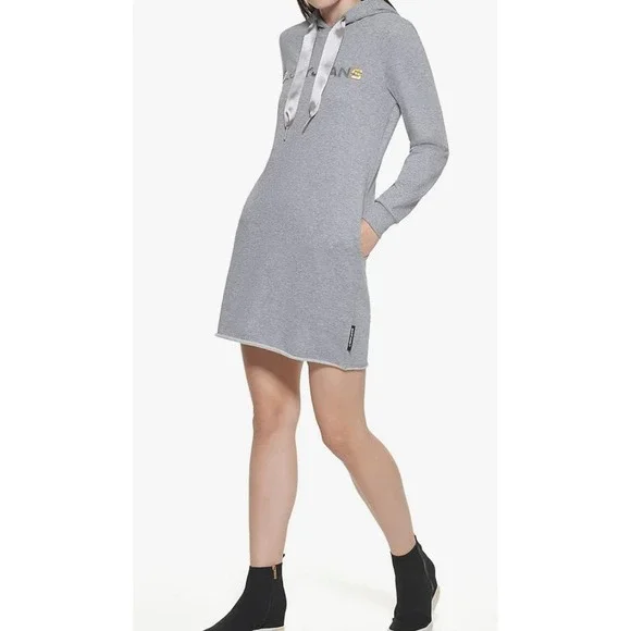DKNY Women's Hooded Logo Jeans Dress - Effortlessly Stylish in Size XS* W1318 - Picture 5 of 5